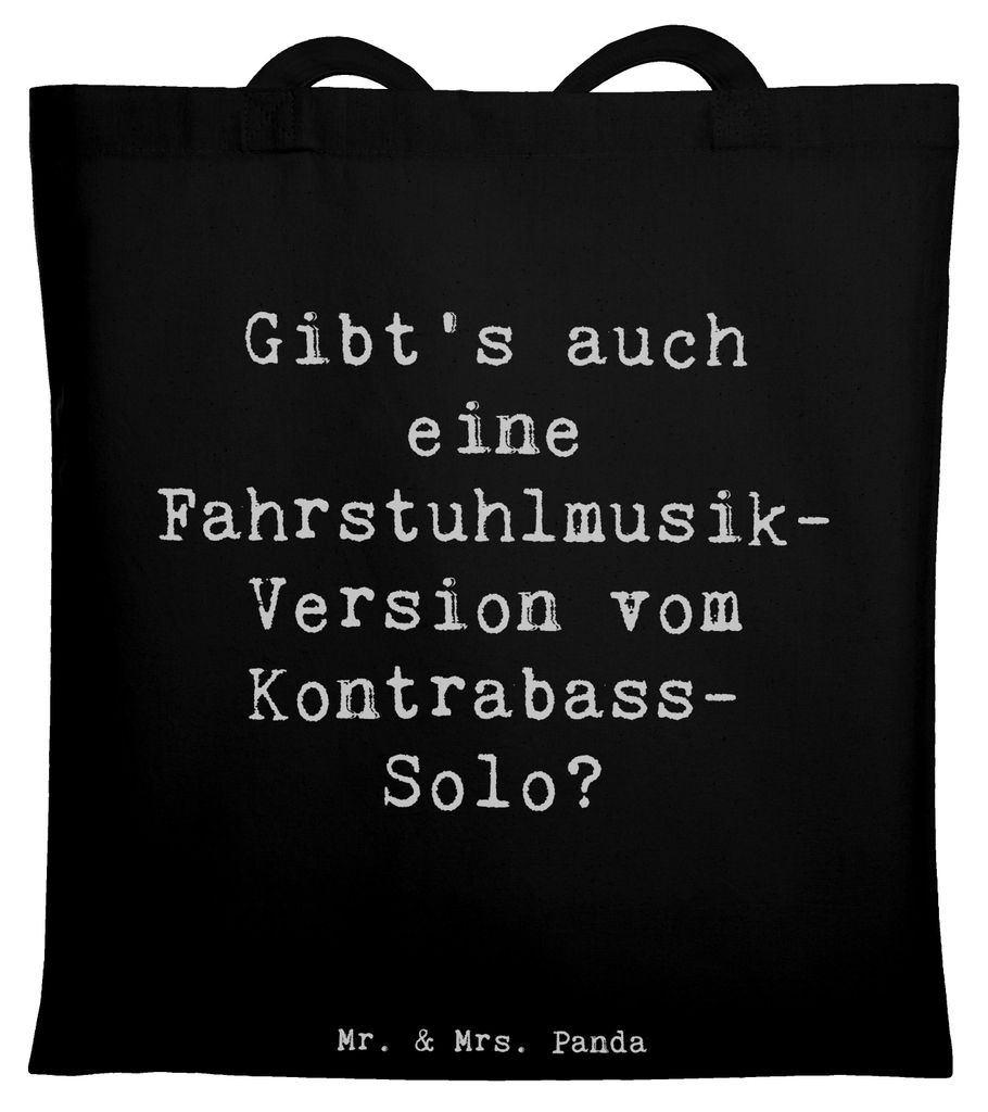 Mr. & Mrs. Panda Tote Bag Spruch Kontrabass Solo - Schwarz - Geschenk, Lernen, Instrument, Jutebeutel, Musik, Streichinstrument, Jutetasche, Humor,...