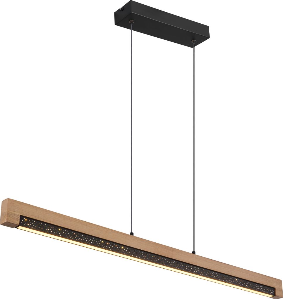 Globo Lighting Hängeleuchte Metall schwarz matt, Holz Produktbild 