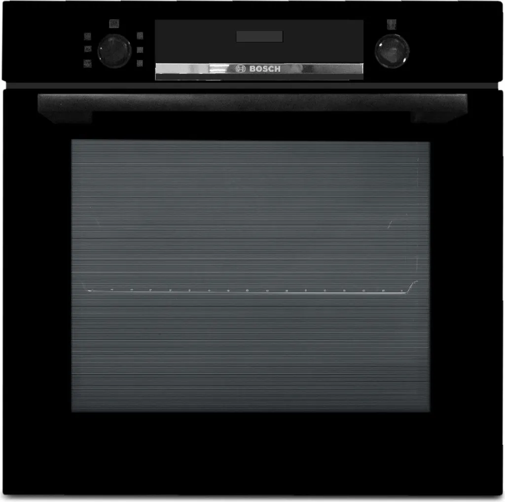 Einbaubackofen A Schwarz 71 L 3D Heißluft Eco Clean Direct Bosch HBA533BB1