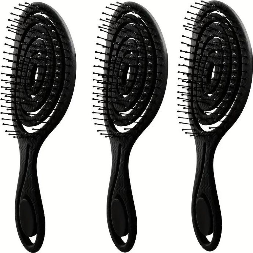 3x Haarbürste, Sanftes Haare entwirren für alle Haartypen, Produktbild 