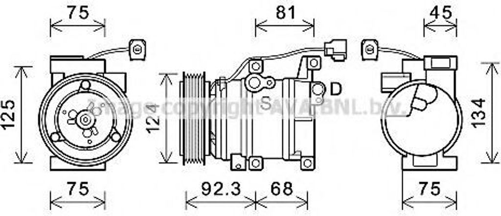 PRASCO MZAK219 H12A0 Klimaanlage Klimakompressor R134a für MAZDA 3 (BK) 6 Station Wagon (GY) CX-7 (ER) 6 (GG) 6 Hatchback (GG)