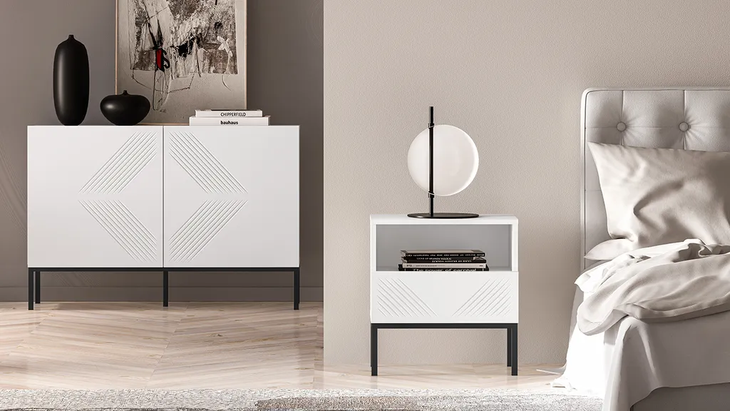 Table de nuit ADELE 3 bicolore pour optimiser le rangement de chambre - 8