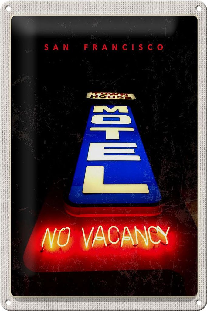 Blechschild Reise 20x30cm San Francisco Motel Town House Urlaub