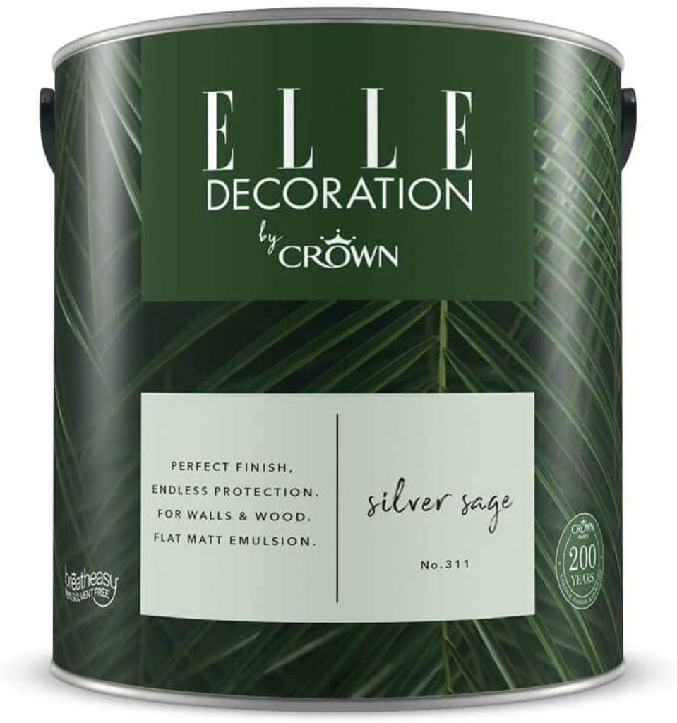 ELLE Decoration by Crown Premium Wandfarbe Matt Silver Sage No.311 2,500L