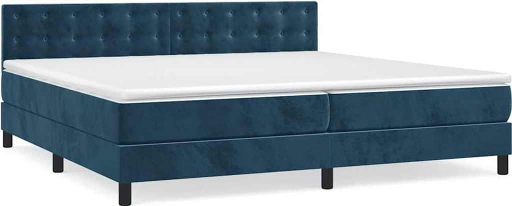 vidaXL Boxspringbett mit Matratze Dunkelblau 200x200 cm Produktbild 