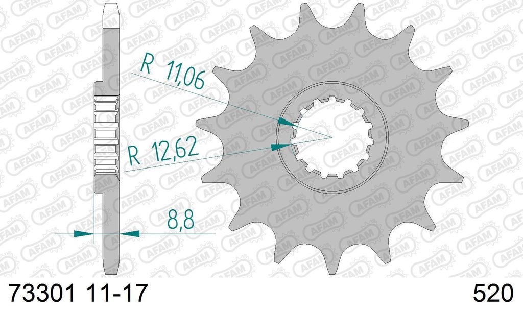 AFAM Kettenritzel 73301-14 Vorne Stahl