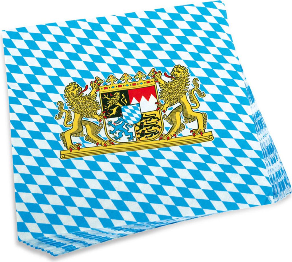 Bayrische Servietten mit Bayern Wappen Weißwurst Frühstück Produktbild 