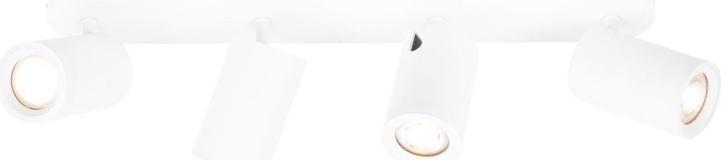 Ledvion - LED-Deckenstrahler Weiß 4-Licht, Dimmbar, 5W, 6500K, Rechteck, Neigbar, GU10-Fassung & Lampe, IP20
