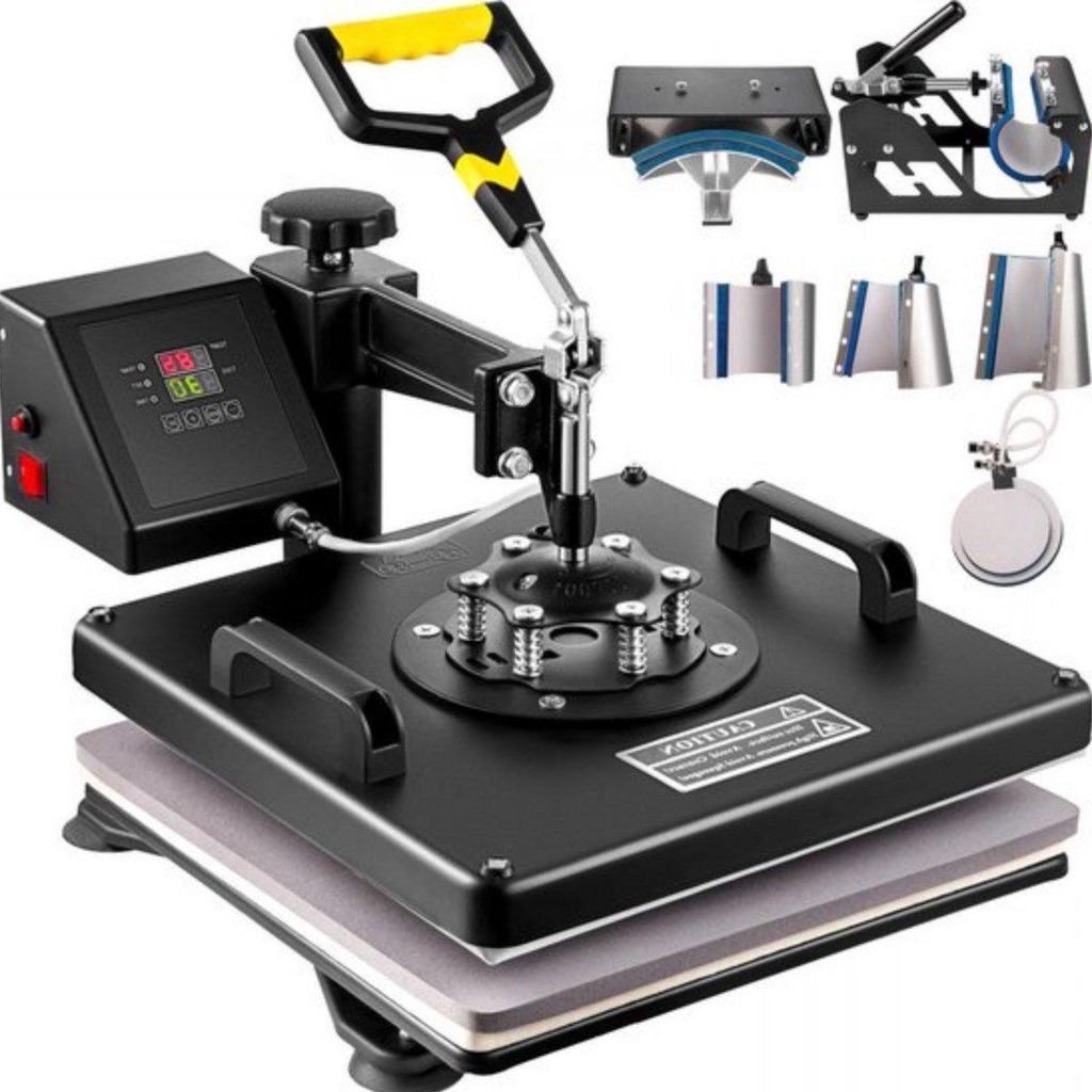 8-in-1 Hitzepresse – Digitale Heat Press für T-Shirts, Hüte, Tassen & Mehr – Transferpresse für Textildruck & DIY-Personalisierung – 1250W