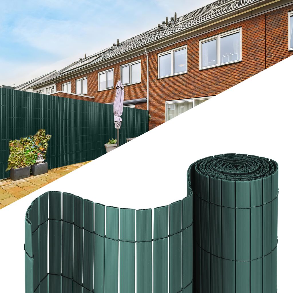 TolleTour PVC Sichtschutzmatte W-Struktur Verstärkung Innen, Balkon Sichtschutz mit Kabelbindern, Sichtschutzzaun Windschutz Wasserdicht ohne Bohr...