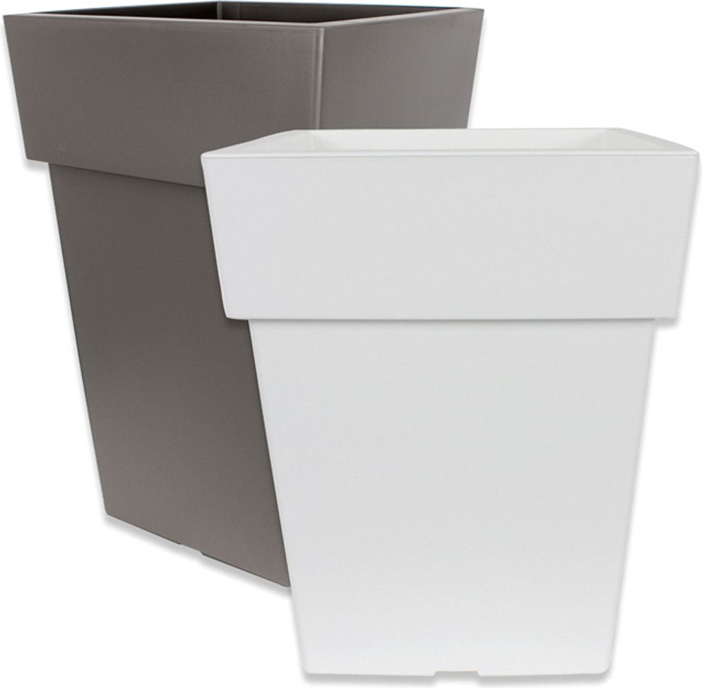 Kunststoff Pflanzkübel LINEA EDGE WEISS 27 x 27 cm, H= 34 cm eckig