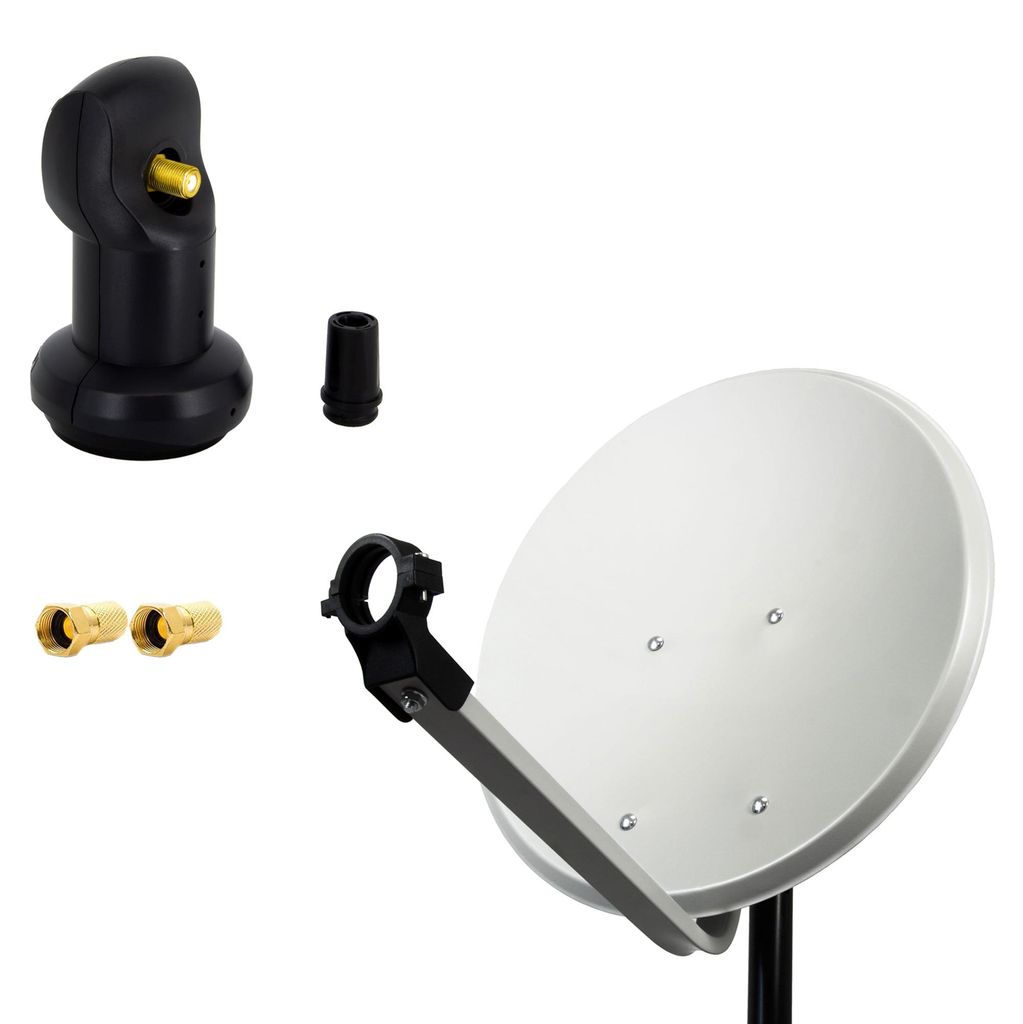 PremiumX 45cm Satellitenschüssel SAT Antenne Single LNB 2x Produktbild 