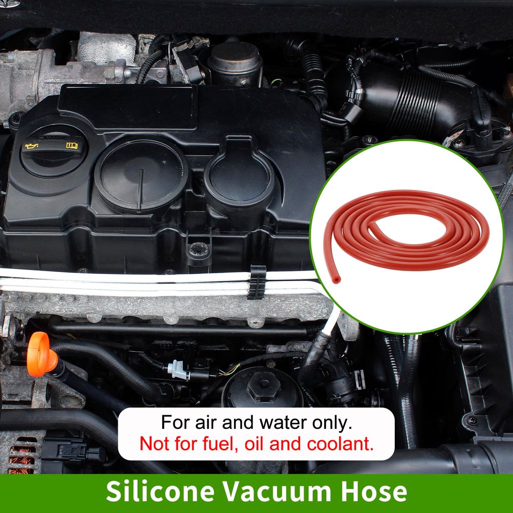 4Ft 1/8" 3mm ID 2mm Dicke Silikon-Vakuumschlauch Hochtemperatur-Automobil-Vakuumschlauch 1 Stück