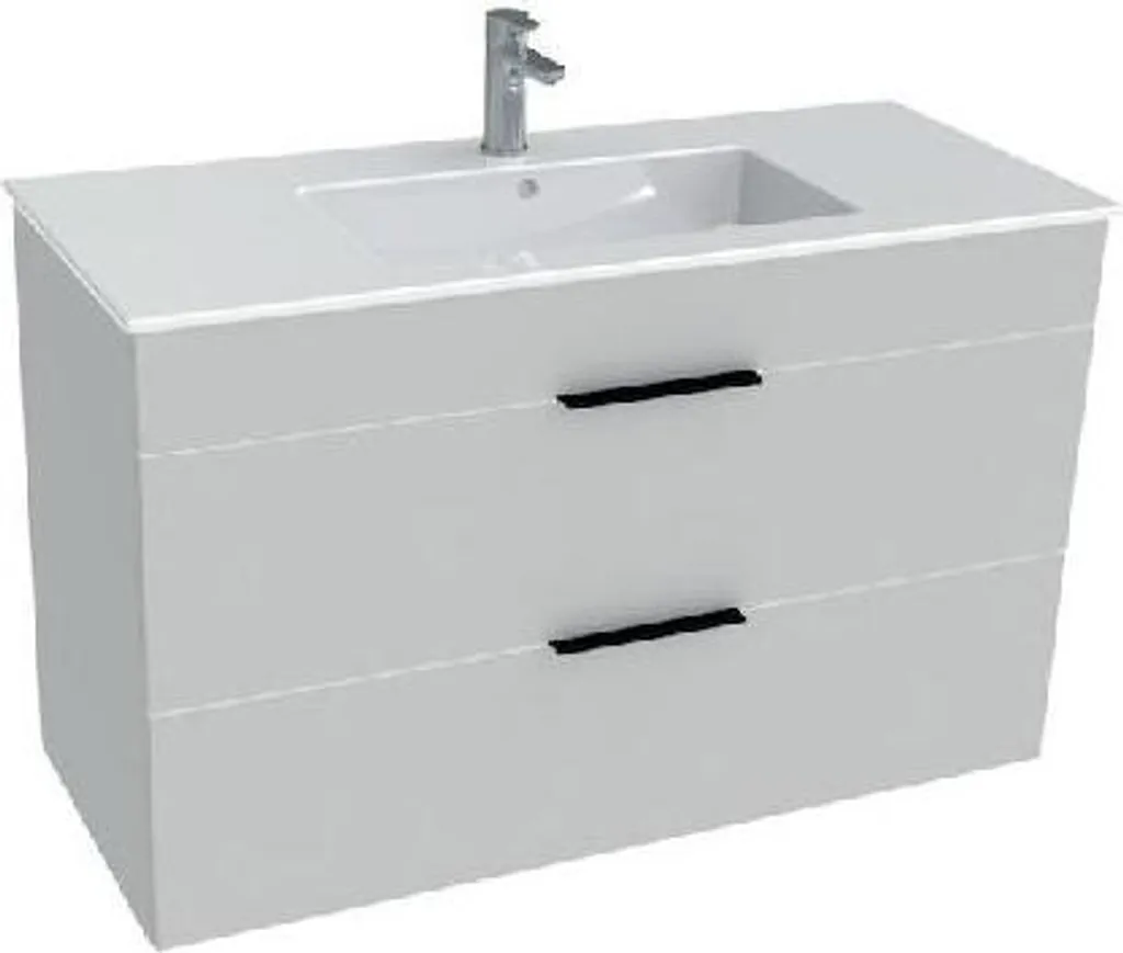 Lavabo avec armoire de toilette Jika Cube 100 cm blanc design suspendu