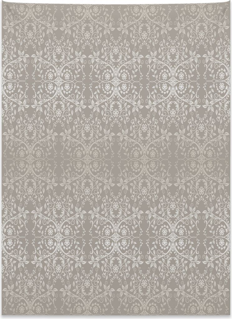 Abakuhaus Grau Wandteppich, Paisley viktorianisches Muster aus Weiches Mikrofaser Stoff Kein Verblassen Klare Farben Waschbar, 110 x 150 cm, Warme ...