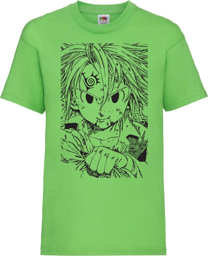 Kinder T-Shirt The Seven Anime Deadly Manga Sins Meliodas 02 Nanatsu No Taizai, 12-13 Jahr - 152 / Lime