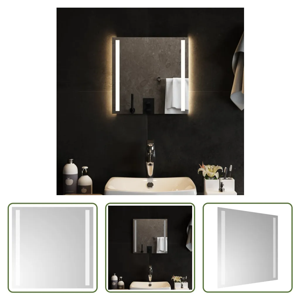 The Living Store Specchio da bagno a LED 40x40 cm