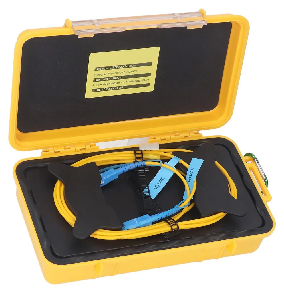 Bobine d'Amorce OTDR Monomode SC-UPC avec Boîte de Protection Rigide