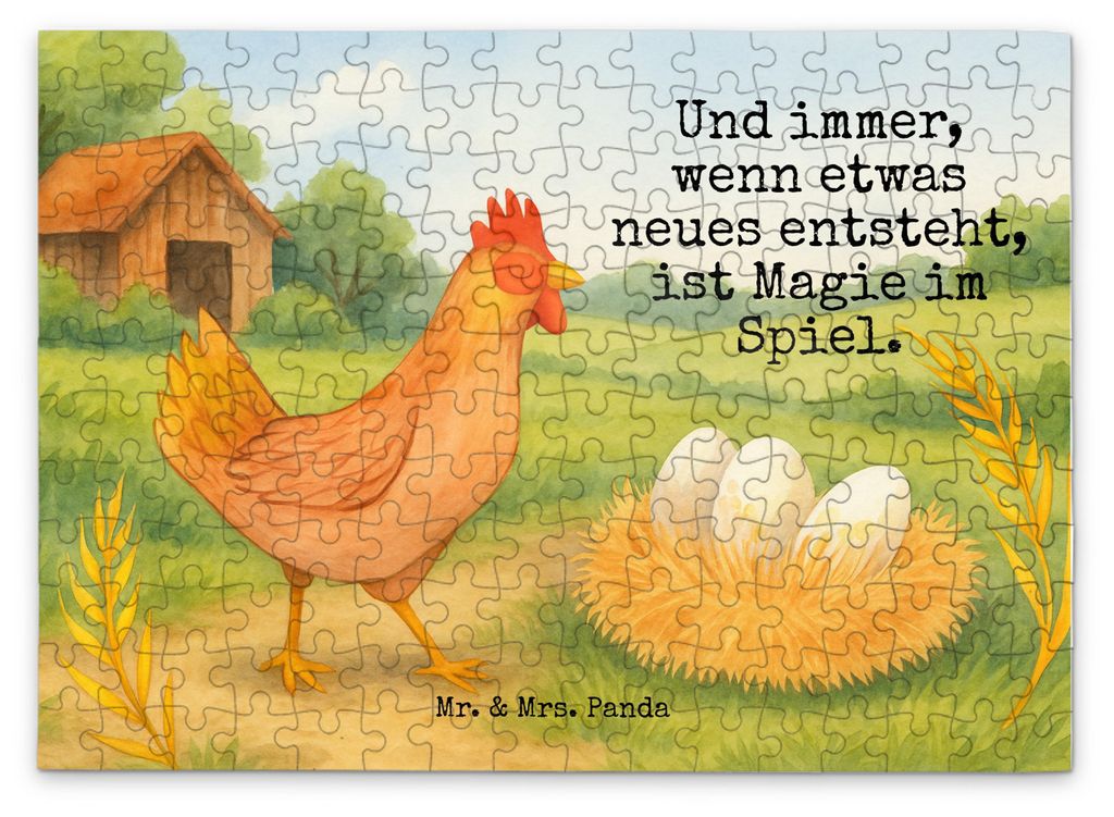 Mr. & Mrs. Panda Puzzle Huhn Stolz Design 192 Teile - Weiß - Geschenk, 500, Magie, 2000, Bauernhof, Schwangerschaft, Puzzlespiel, Spruch, Geburt, ...