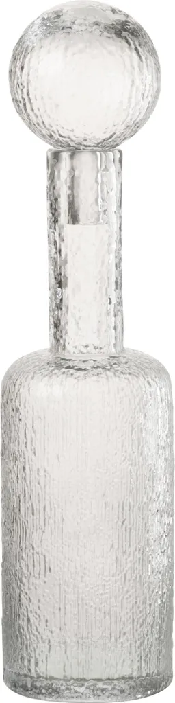 Bouteille J-Line décorative verre transparent relief moyen hauteur 25cm
