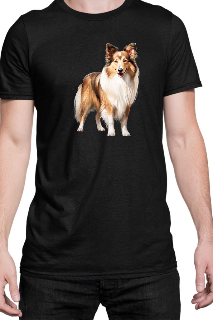 Herren T-Shirt Dogs Breeds Australian Shepherd Dog Breed 006, Man L / Schwarz