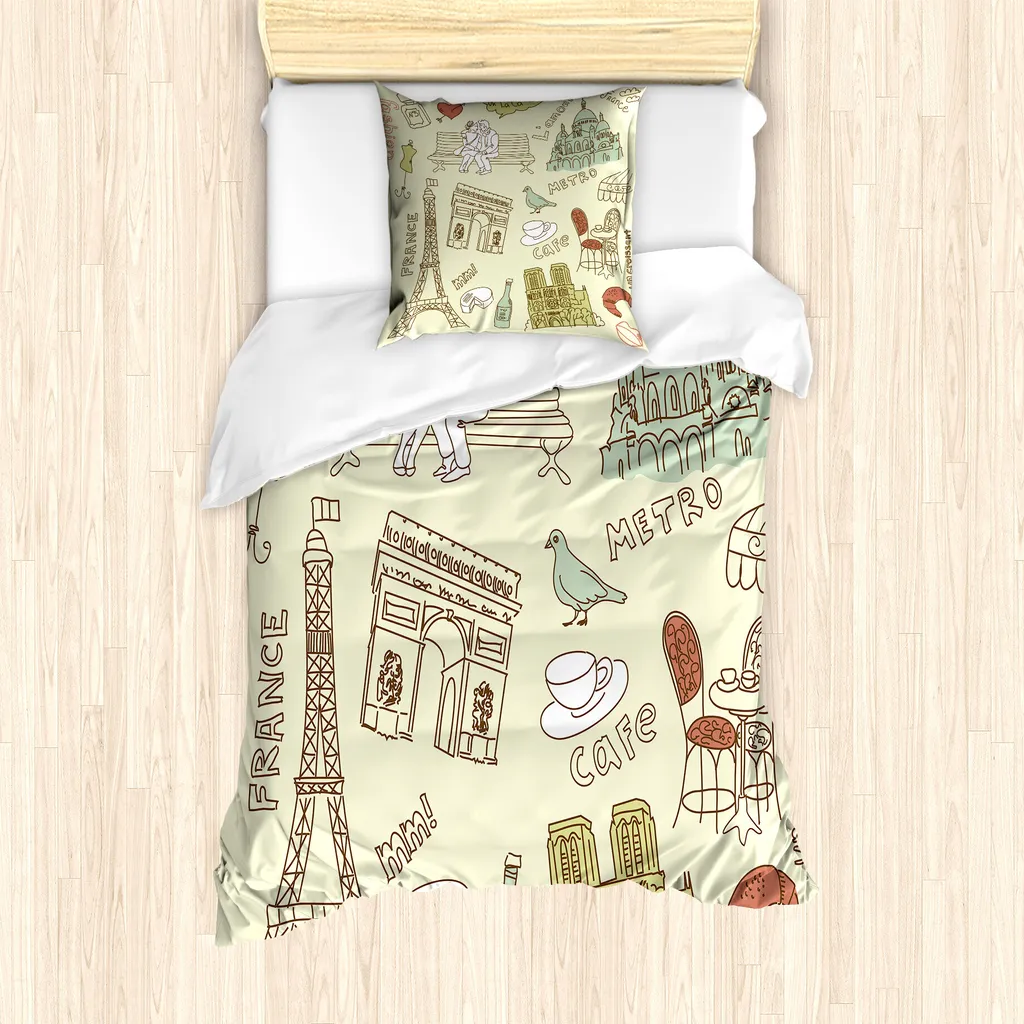 Set Letto Paris ABAKUHAUS 135x200 - Microfibra Verde Eiffelturm