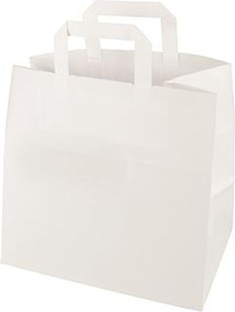Papstar Papiertüten 25 x 26 x 17 cm weiß mit Tragegriff und Einzel EAN 250 Stück