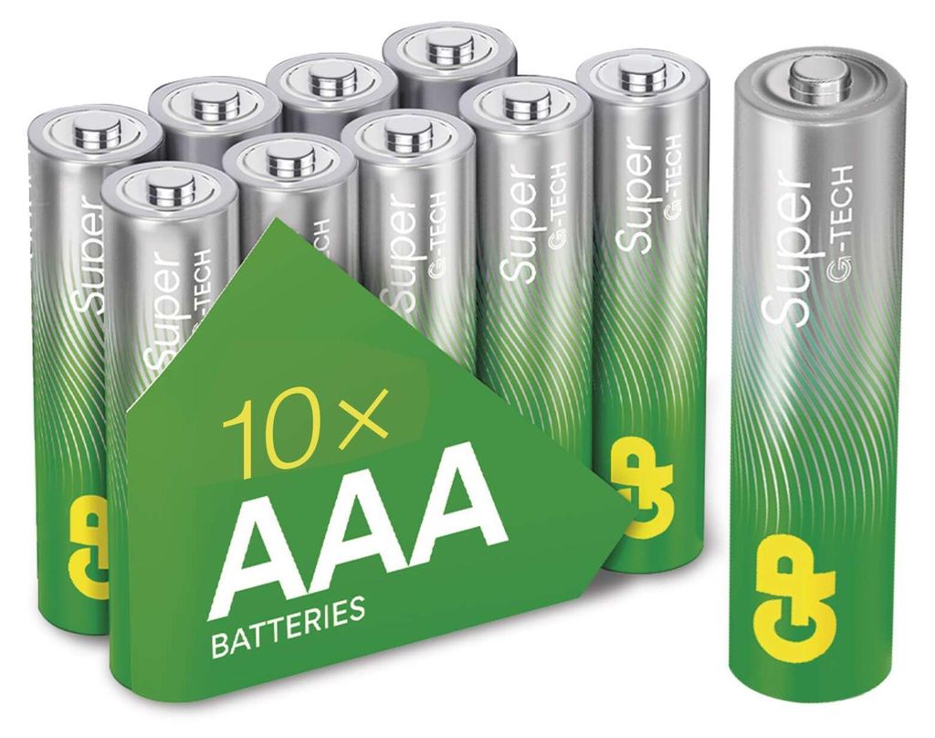 Alkalická baterie GP Super AAA (LR03), 10 ks