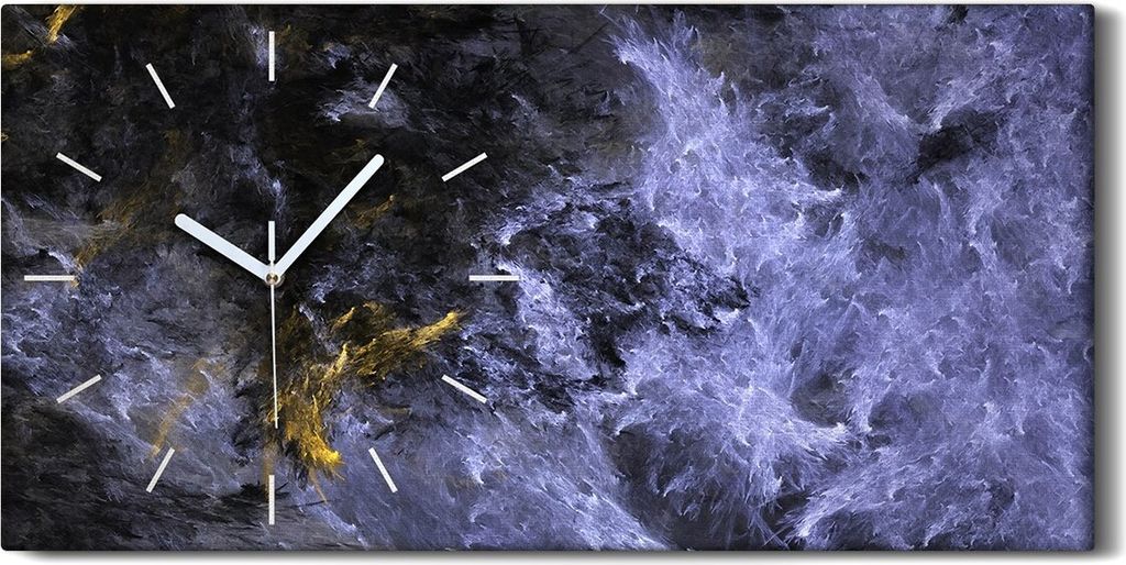 Dekor Leinwand Uhr Wandbilder 60x30 Abstraktes Silber und goldene Wolken - weiße Hände