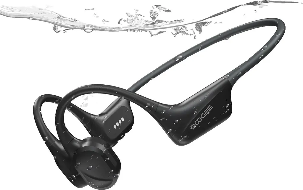Casque sport sans fil à conduction osseuse Noir pour natation et course