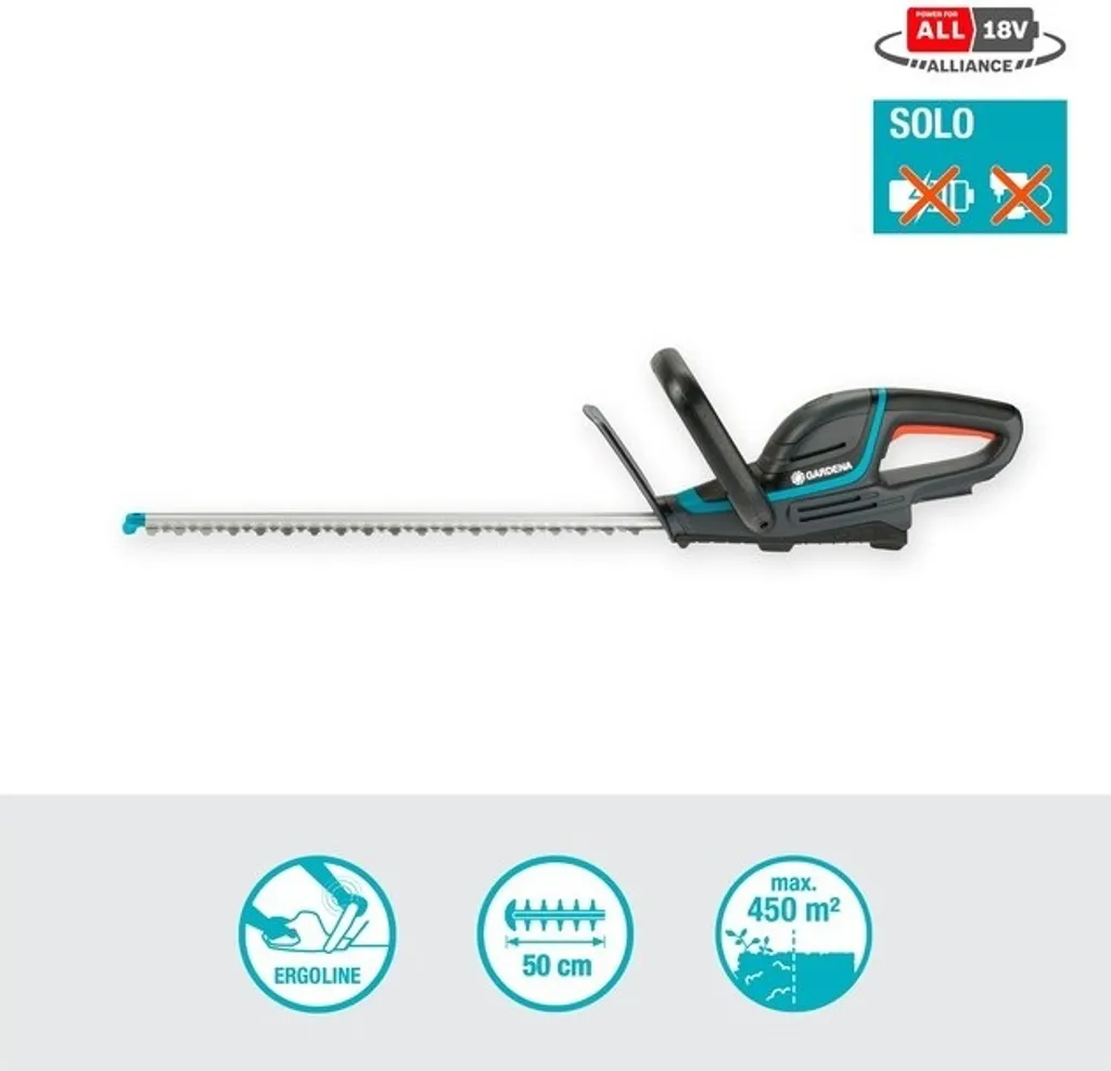 Gardena 14730-55 ComfortCut | Tagliasiepi Wireless 18V P4A Solo - 8