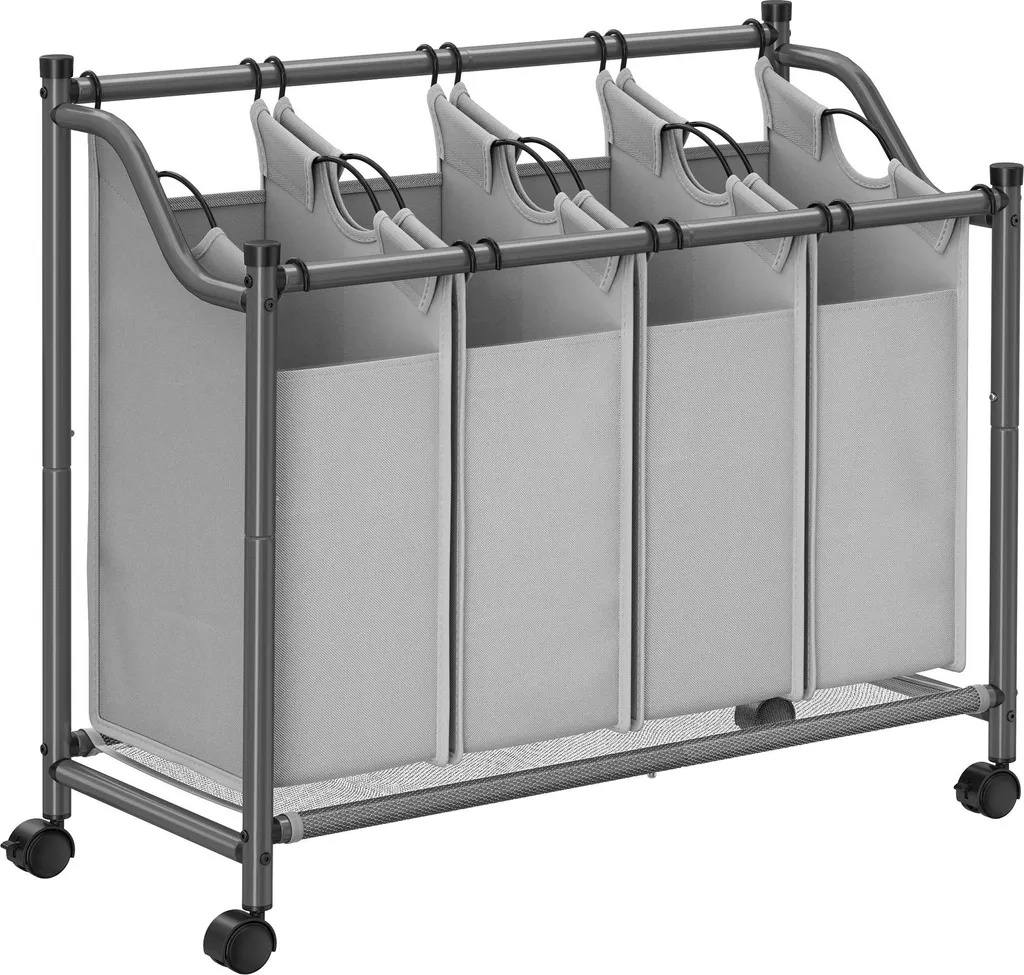 Panier à linge pour trier par couleur 4 x 35 L gris gain de place XL