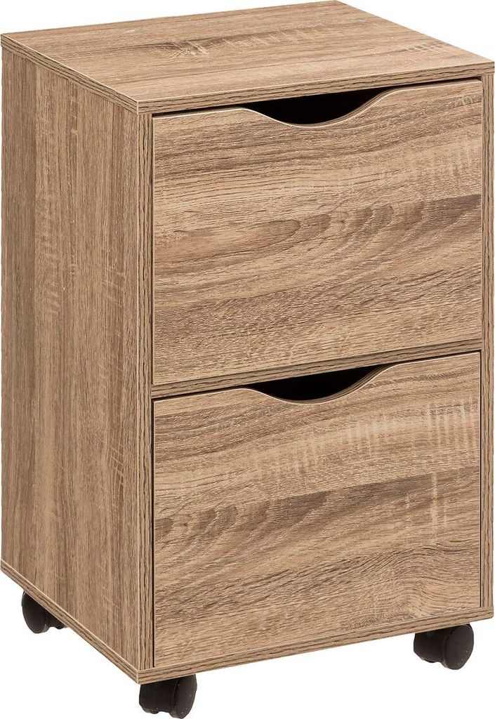 5five Simply Smart | Rolcontainer - 2 lades - Houtlook - Productafbeelding 