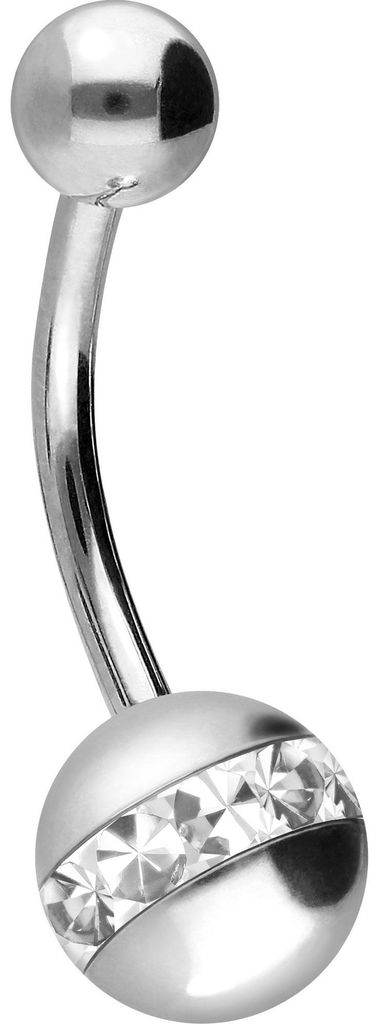 Bauchnabelpiercing Chirurgenstahl Bananabell EPOXY-RING- + CHIRURGENSTAHL-KUGEL Silber Stablänge: 12mm