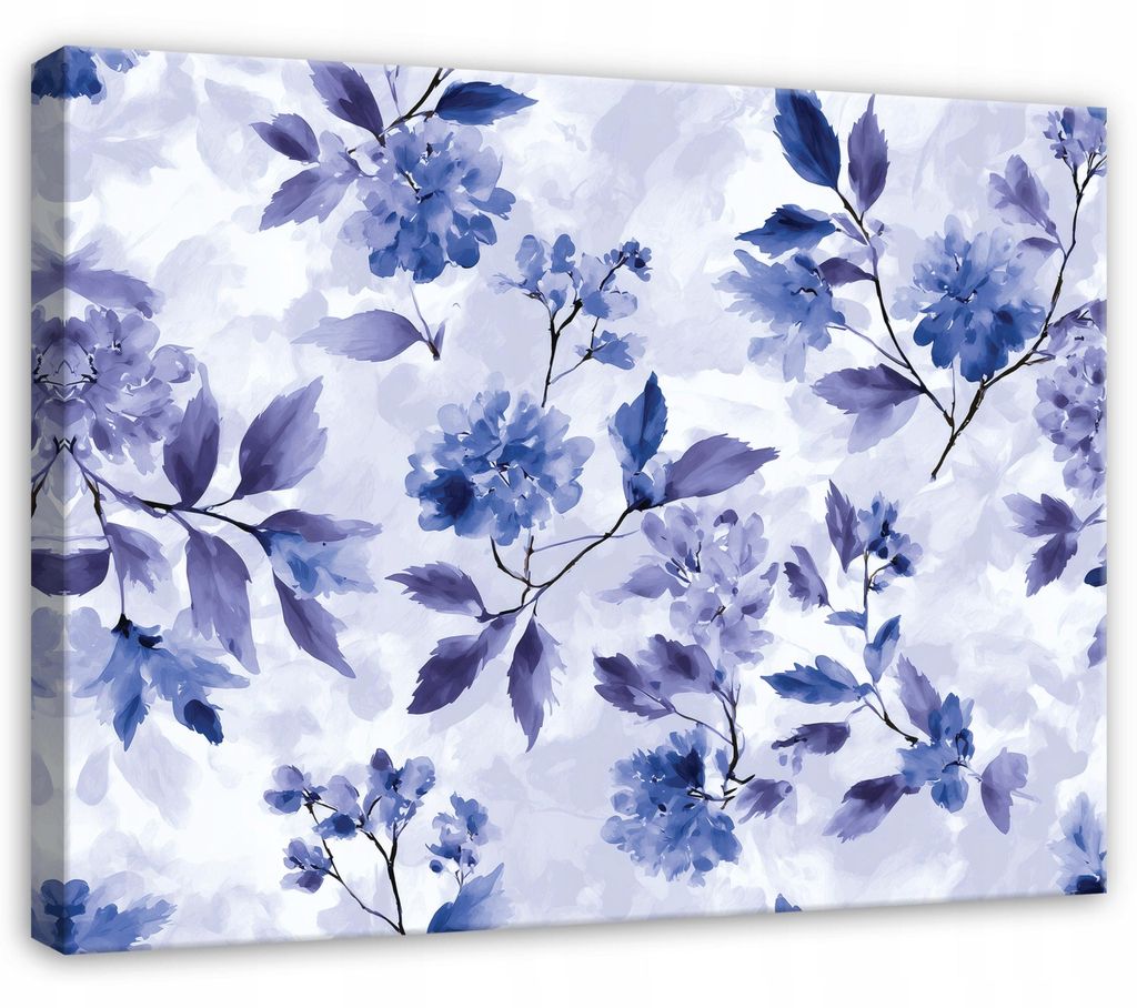Leinwandbild Blumen Blätter Abstrakt - 120x80 cm - Wandbilder Wohnzimmer Schlafzimmer - Leinwand Leinwandbild Lila - PP16414O20