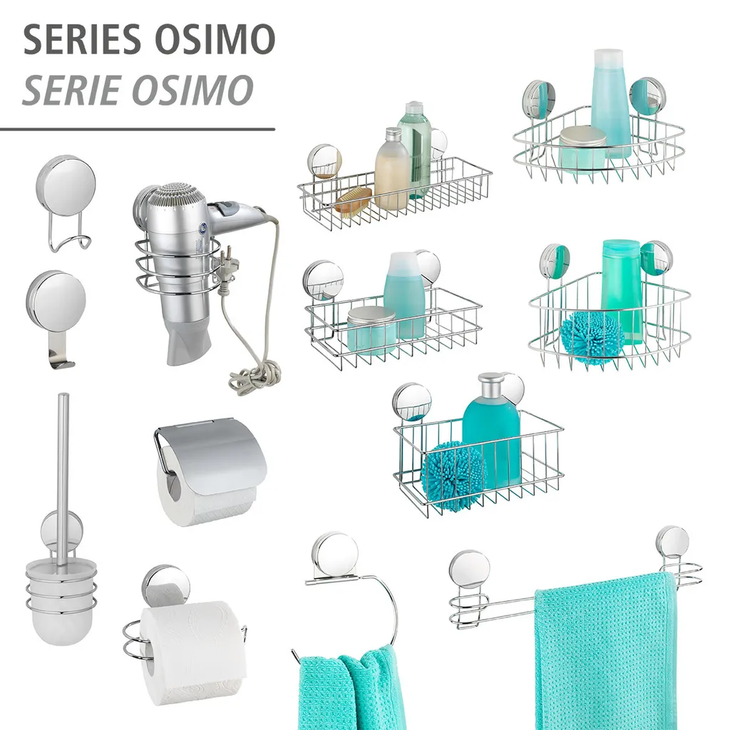 Étagère de douche d'angle Osimo Static-Loc® Plus - Rangement sans trou - 6