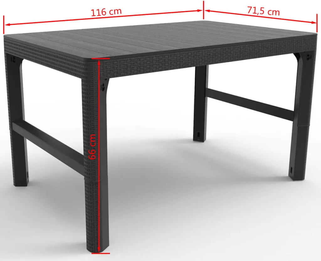 Table de jardin modulable Allibert Lyon 2 en 1 gris graphite - 28