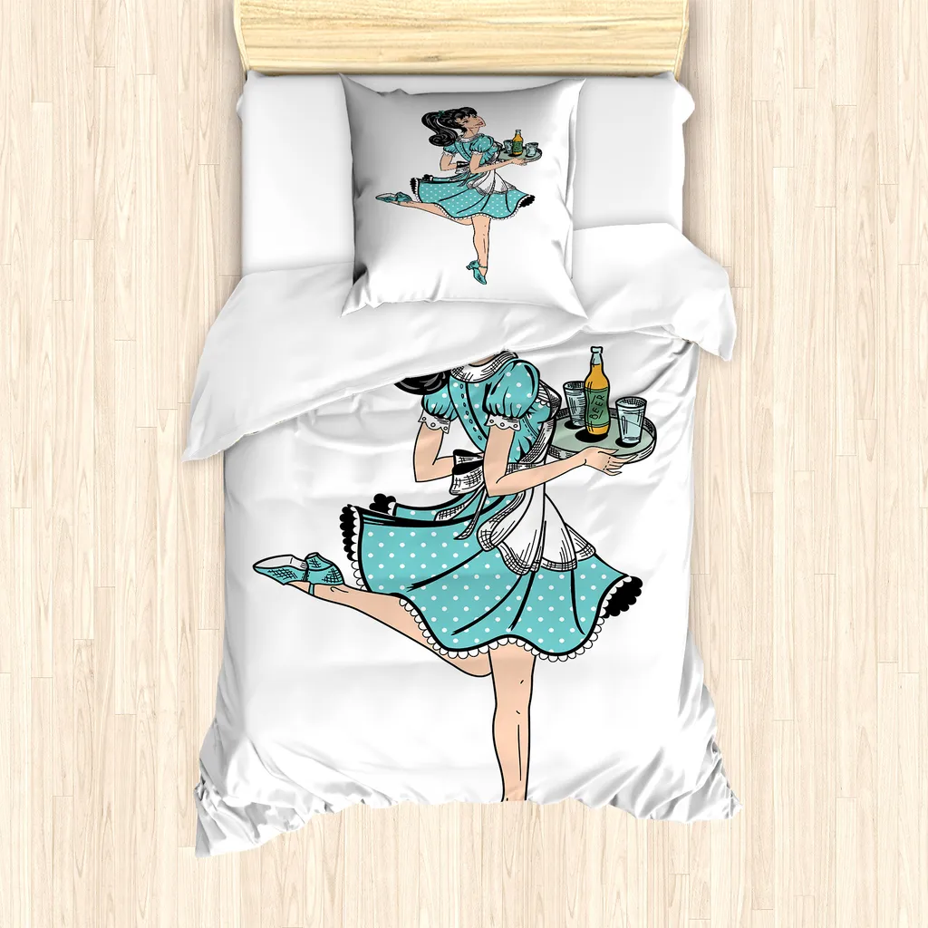 Linge de lit simple décoratif Pin-up pour chambre d'ado ou d'étudiant