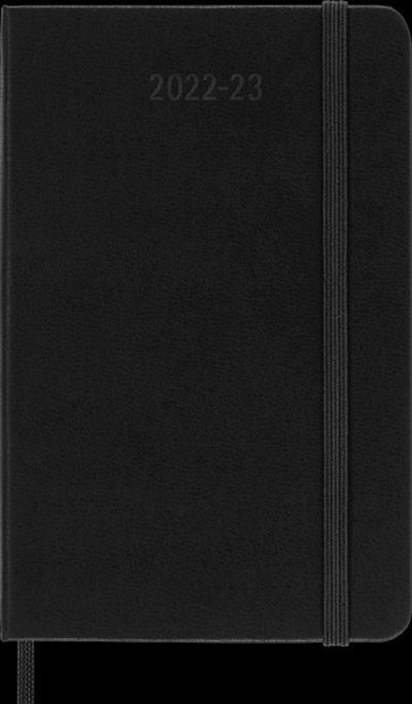 Moleskine 18 Monate Wochen Notizkalender 2022/2023, Pocket/A6, 1 Wo = 1 Seite, rechts linierte Seite, Fester Einband, Schwarz