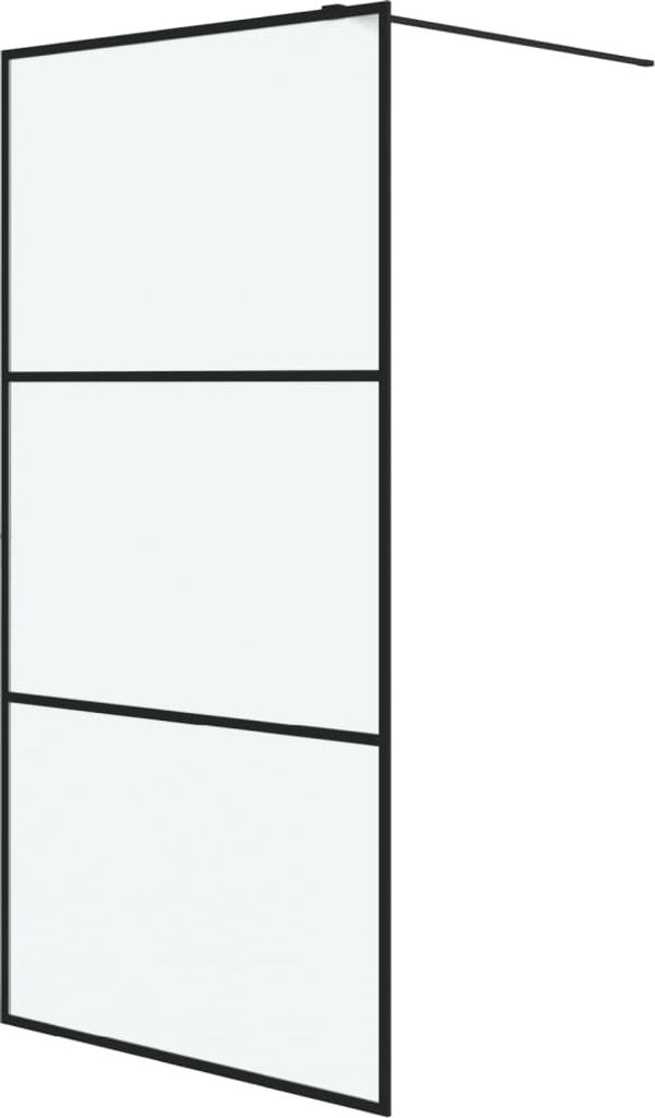 vidaXL Duschwand für Walk-In Dusche Schwarz 100x195 cm ESG Mattiert