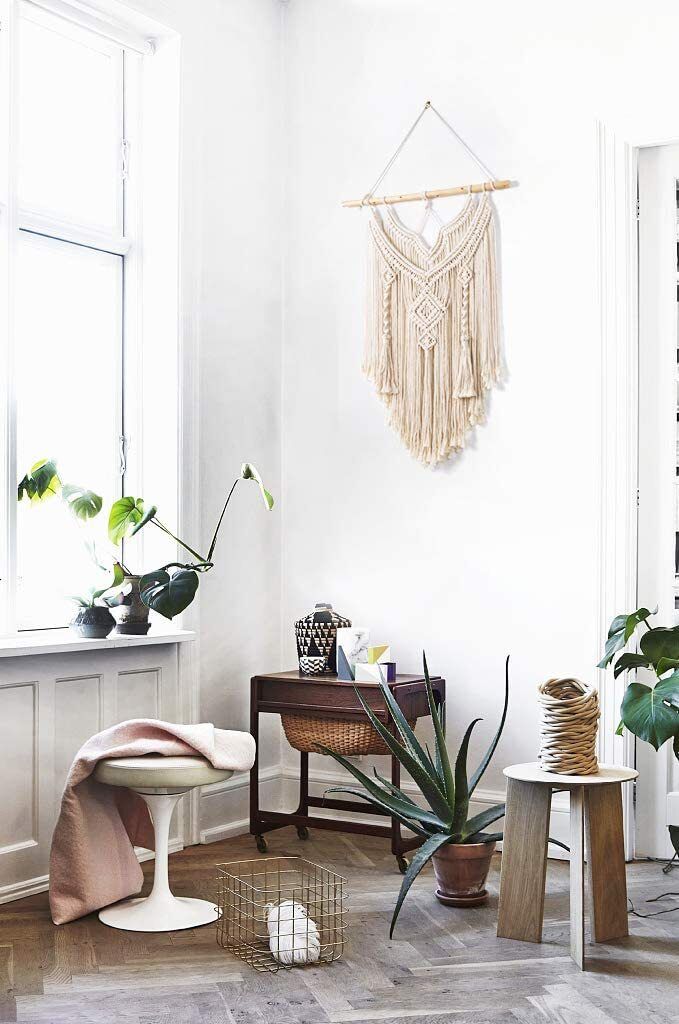 Ordeluxe Makramee Wandteppich 110x82 Cm – Handgewebt, Boho-Deko Für Schlafzimmer & Balkon