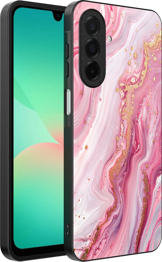 Smartphonica Handytasche Geeignet für Samsung Galaxy A26 mit Marmordruck - TPU zurück Abdeckung Fall Marmor Design - Pink