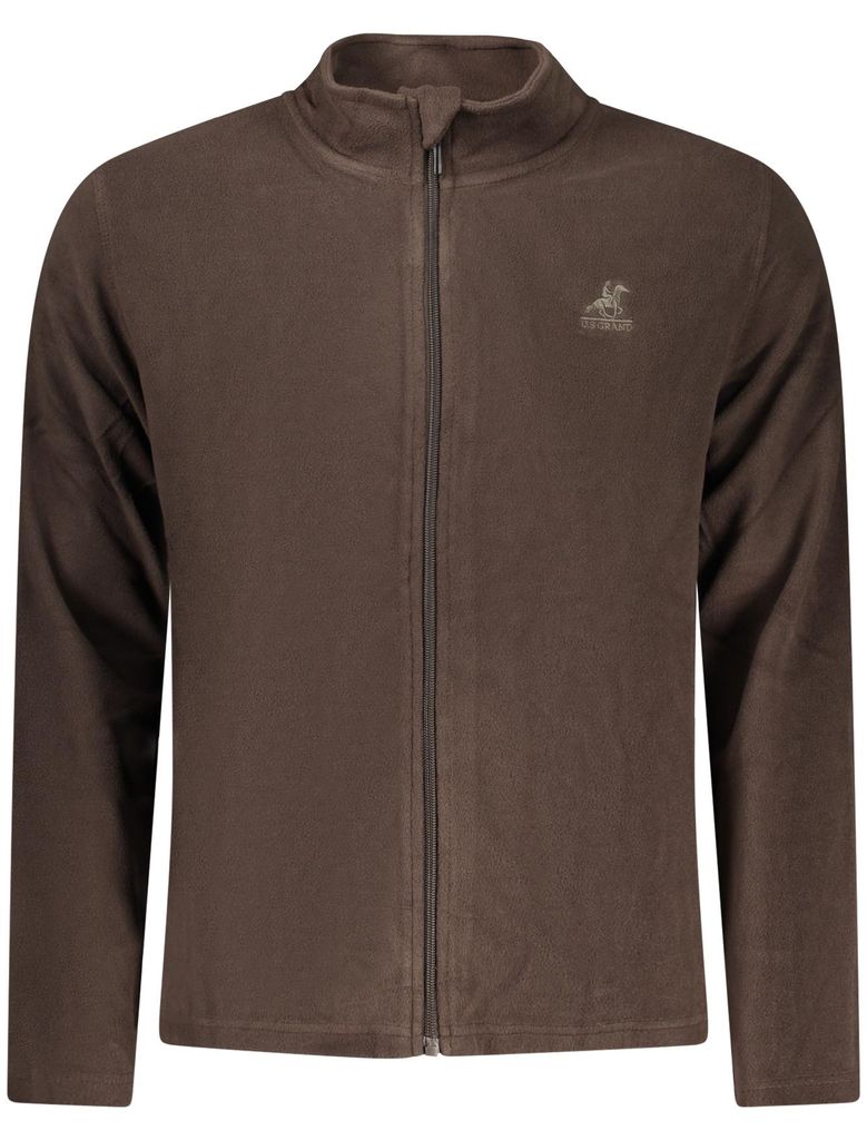 Herren Fleece-Langarmshirt mit Reißverschluss in Braun - Elegantes Design