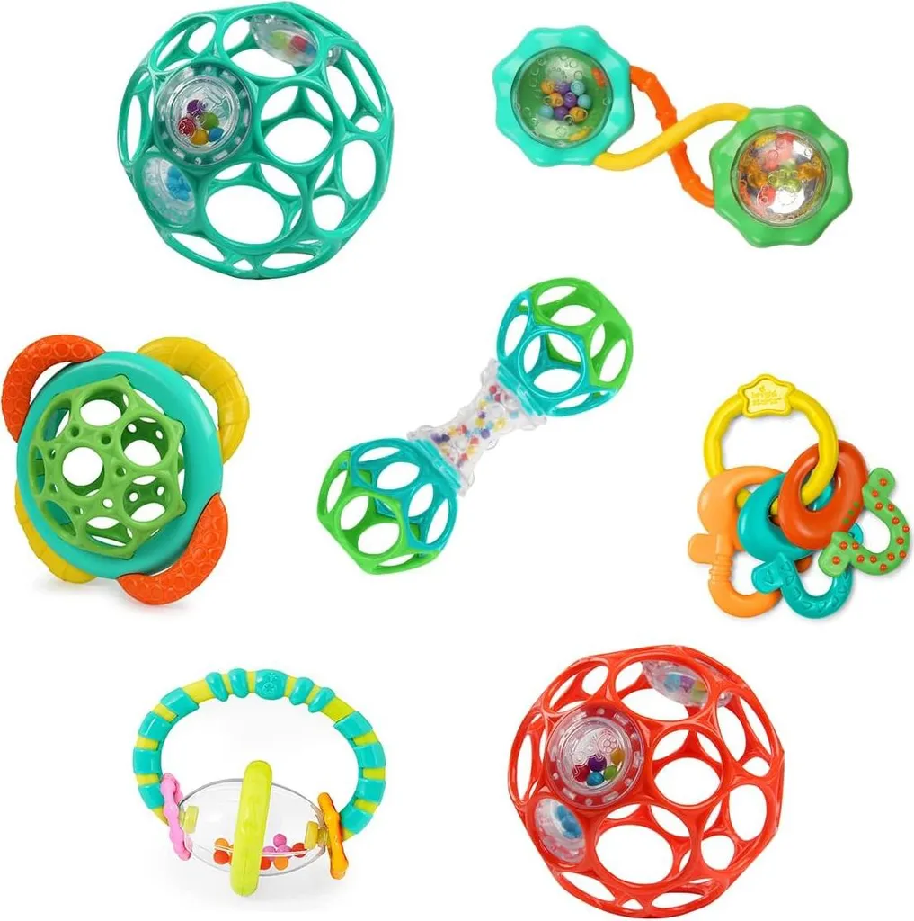 Bright Starts 13079 Sucettes & Shakers Set Cadeau 7 Jouets Premier Âge