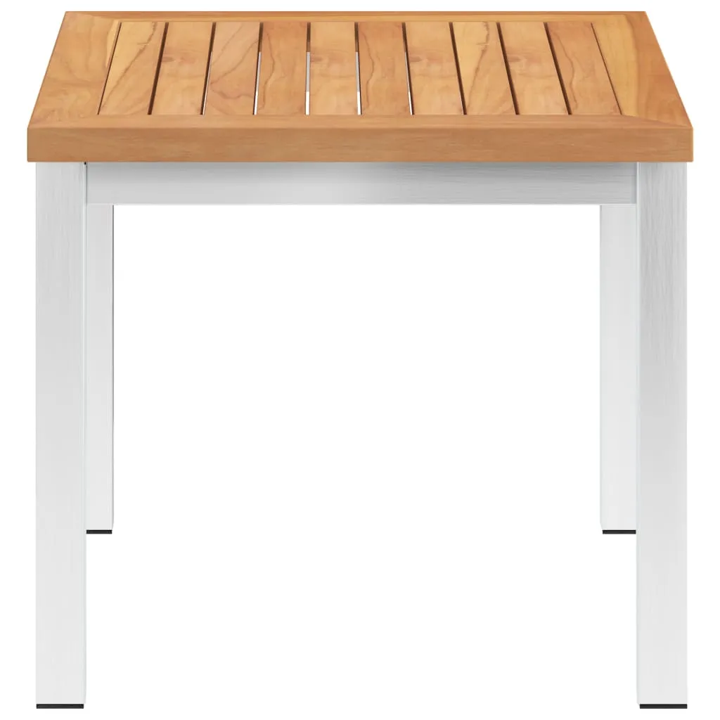 Table de Jardin Résistante aux Intempéries en Teck Massif et Inox