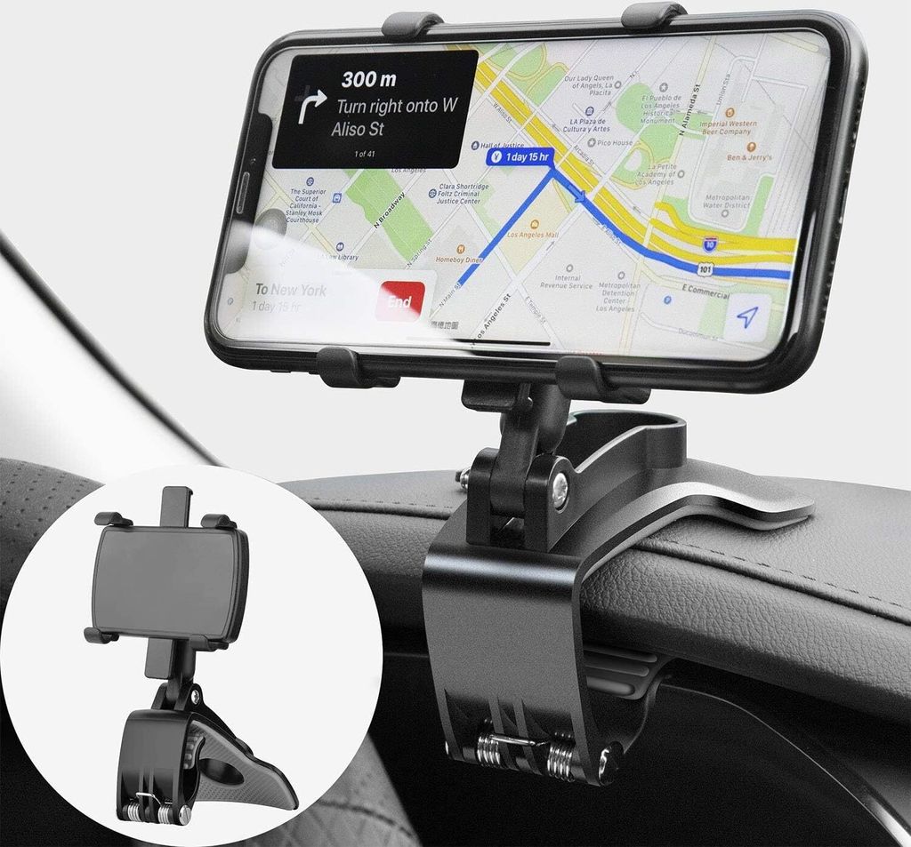 Auto Handyhalterung Handyhalter 360 Grad Drehbar - Armaturenbrett Handyhalterung Auto Clip Halterung Autotelefonhalterung Passend für 4 bis 7 Zoll