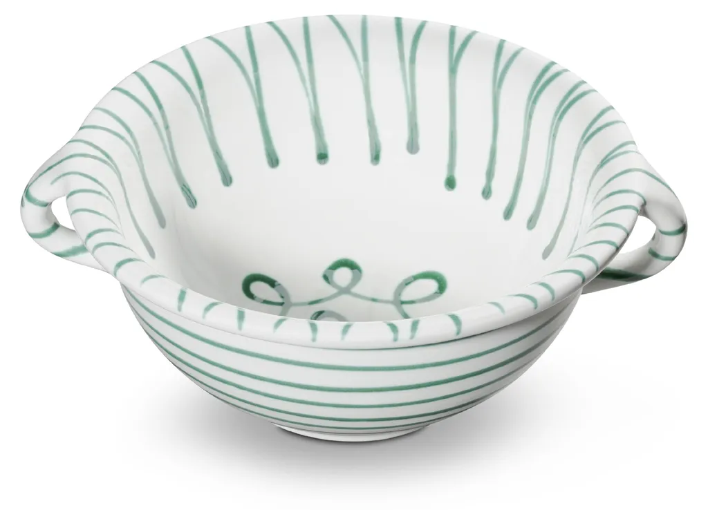 Grand saladier en céramique verte Gmundner Flammé Weitling de 25 cm Ø
