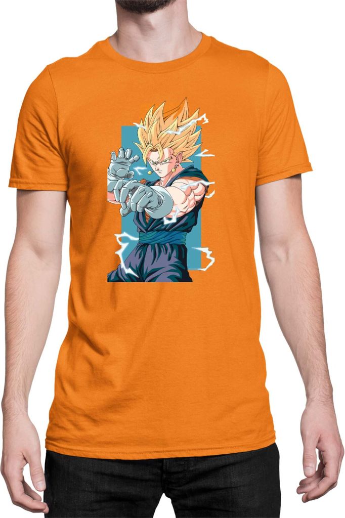 Herren T-Shirt Dragon Anime Manga Ball Z Gogeta, Man XL / Orange
