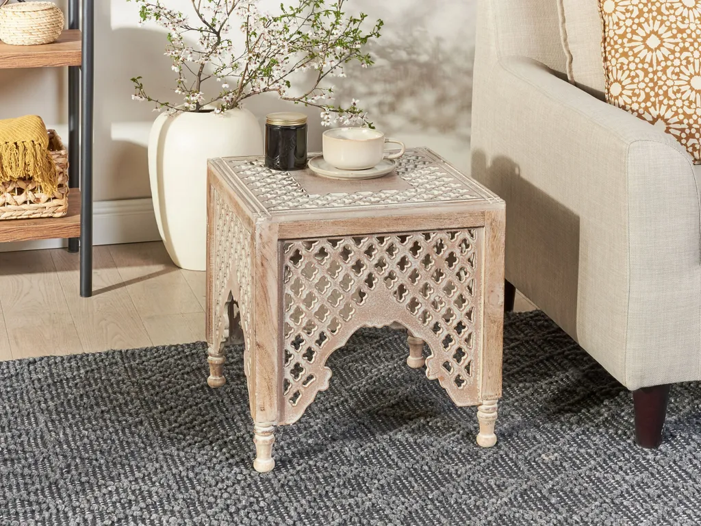 Table basse de salon pour petit espace meuble d'appoint style exotique