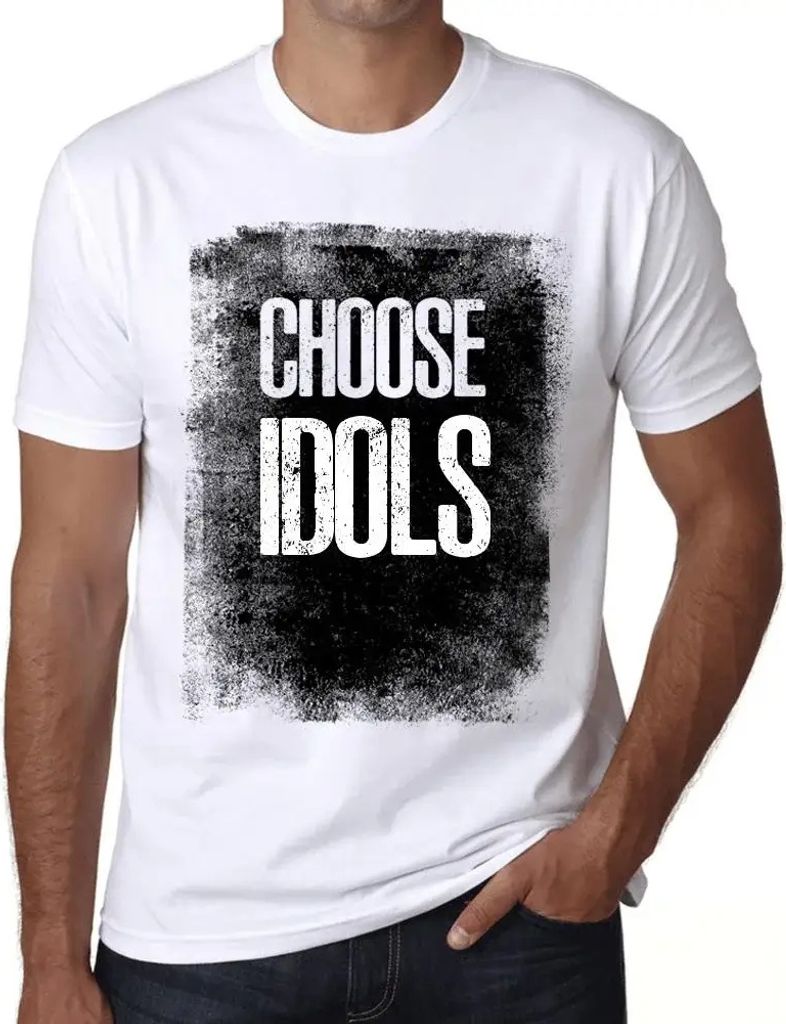 Herren Grafik T-Shirt Idole wählen – Choose Idols – Öko-Verantwortlich Vintage Jahrgang Kurzarm Lustige Druck Geburtstag Geschenk Mann